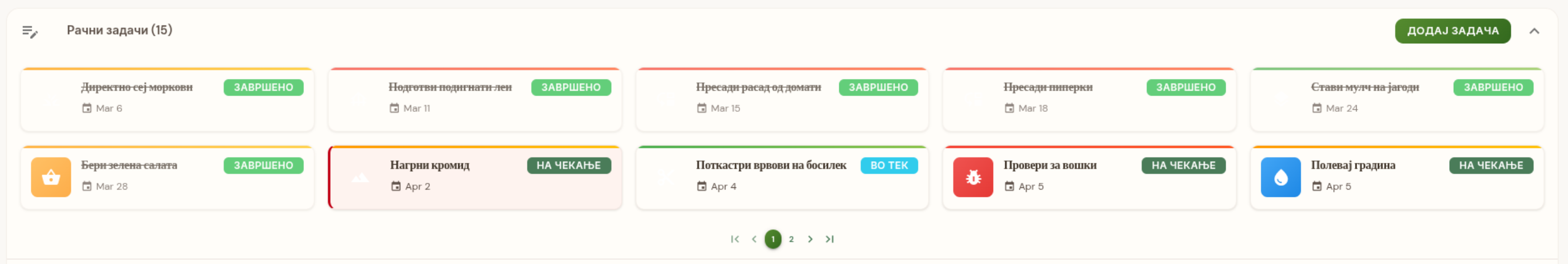 Рачни картички за задачи со фиксни датуми