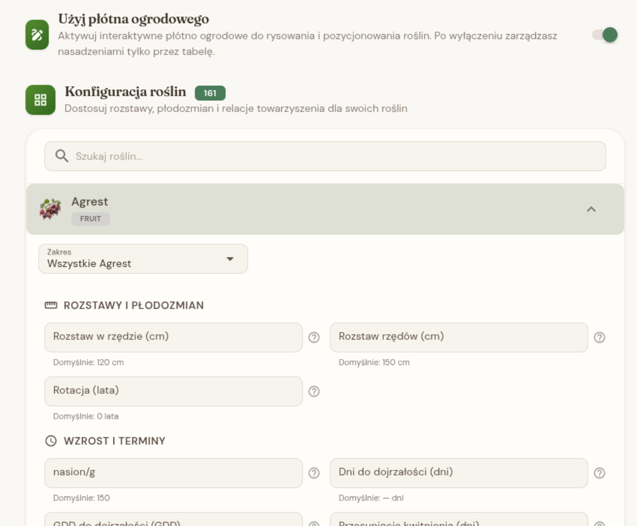 Dostosowanie odmian z rozstawem i sąsiadami